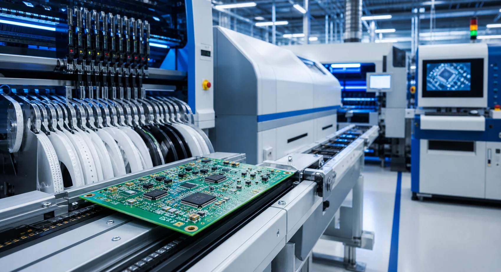 Elektronik kart üretim hattında SMD dizgi süreci