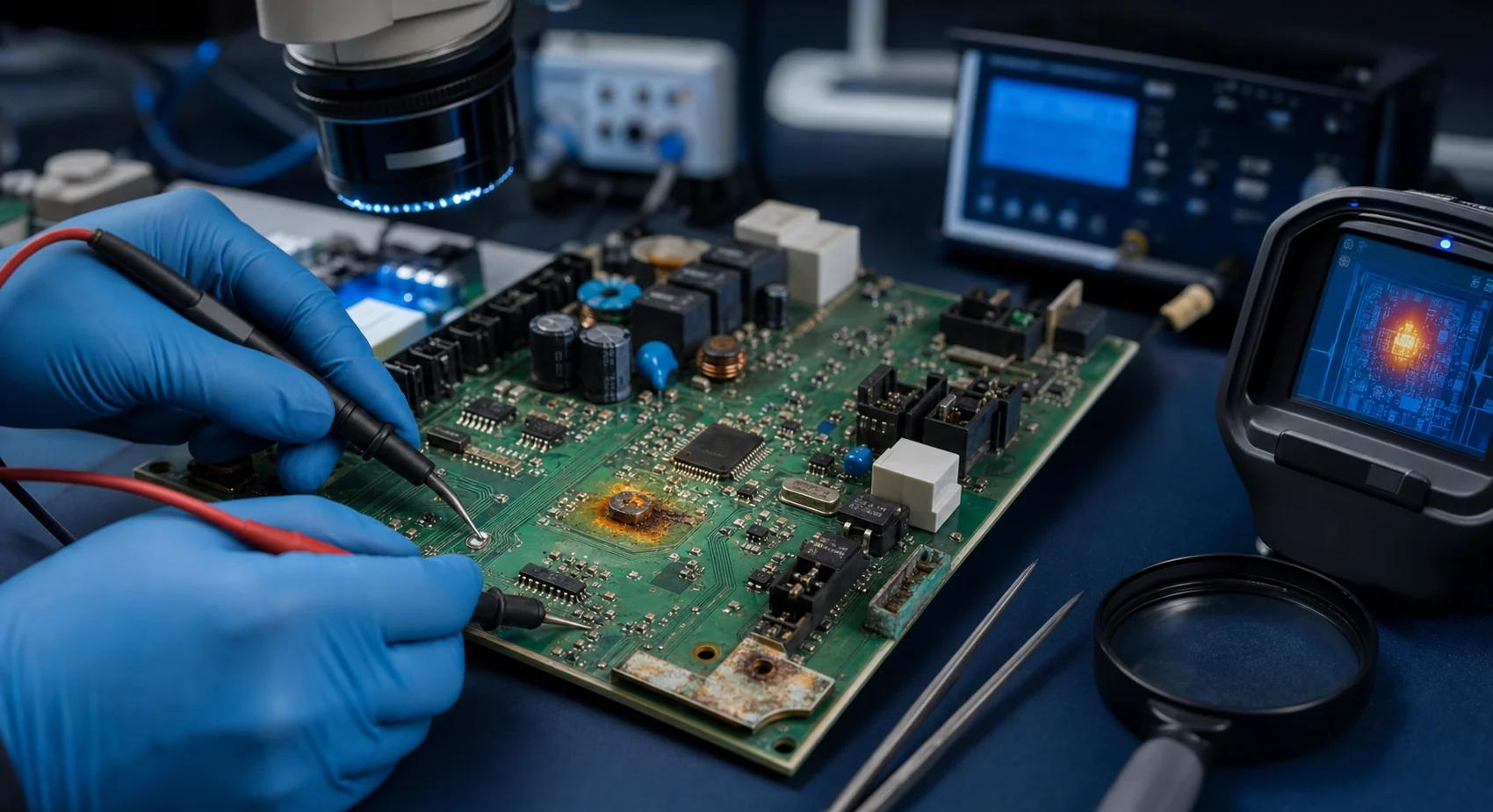 Elektronik kart üzerinde güvenli ölçüm ve arıza analizi